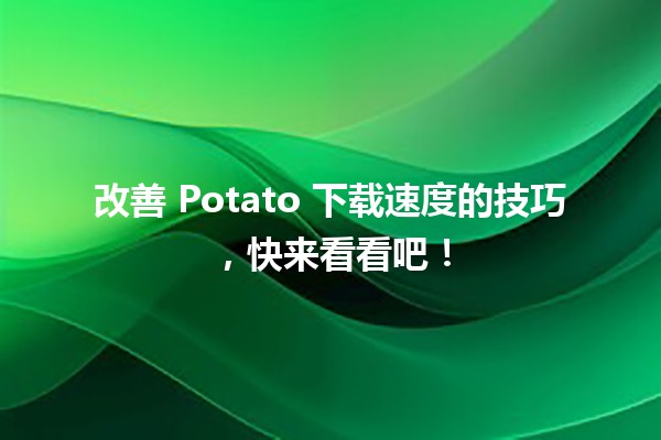 🚀 改善 Potato 下载速度的技巧，快来看看吧！