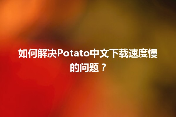 🥔 如何解决Potato中文下载速度慢的问题？🌐