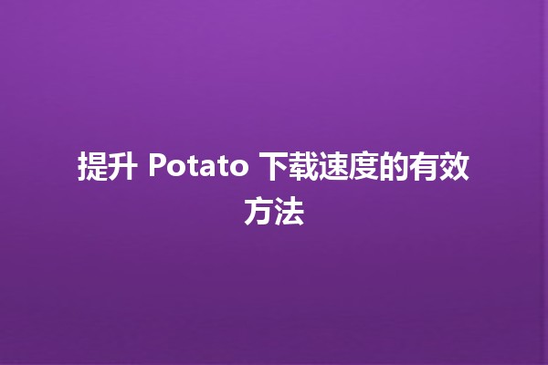 🚀 提升 Potato 下载速度的有效方法