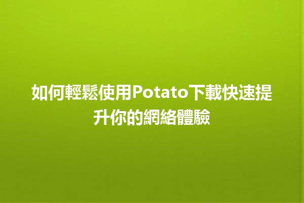 如何輕鬆使用Potato下載🎉快速提升你的網絡體驗