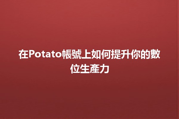 在Potato帳號上如何提升你的數位生產力 🥔✨