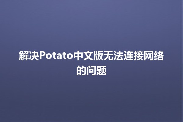 解决Potato中文版无法连接网络的问题🛠️