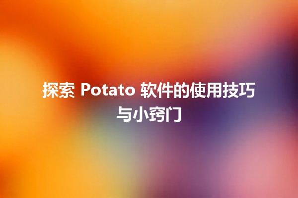 探索 Potato 软件的使用技巧与小窍门 🍟💻