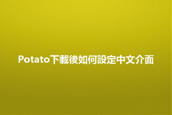 🥔 Potato下載後如何設定中文介面