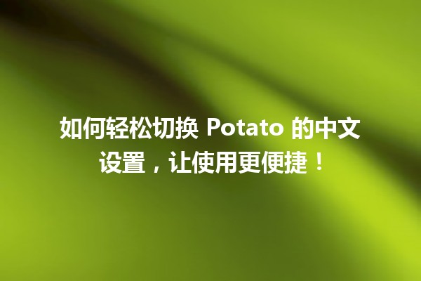 如何轻松切换🌐 Potato 的中文设置，让使用更便捷！