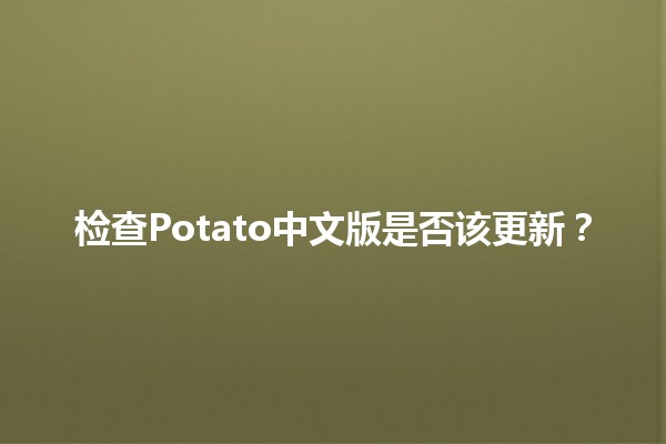 检查Potato中文版是否该更新？🥔🔄