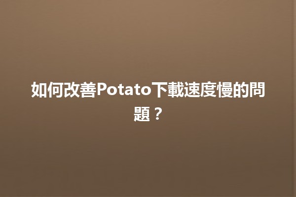 🤔 如何改善Potato下載速度慢的問題？