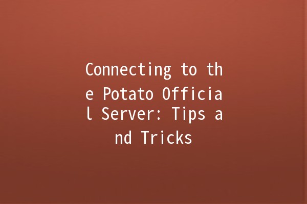 Connecting to the Potato Official Server: Tips and Tricks 🚀