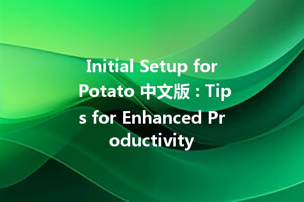 Initial Setup for Potato 中文版 🥔: Tips for Enhanced Productivity