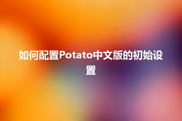 如何配置Potato中文版的初始设置 🍟✨