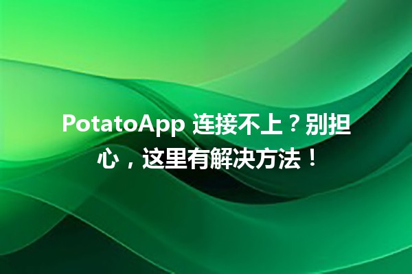 🚀 PotatoApp 连接不上？别担心，这里有解决方法！