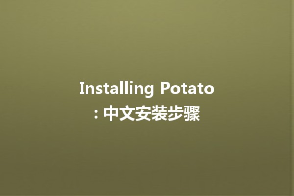 Installing Potato: 中文安装步骤 🍟🖥️